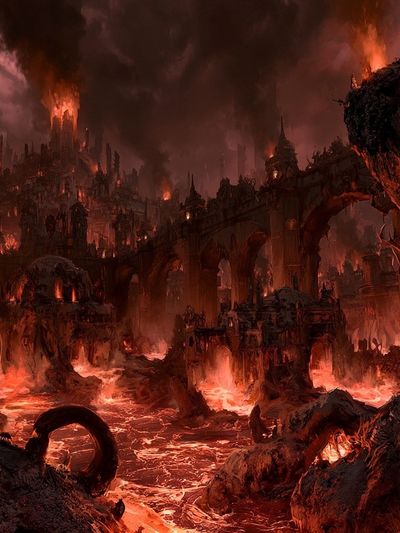 Infernal Citadel Fantasy Print. poster print