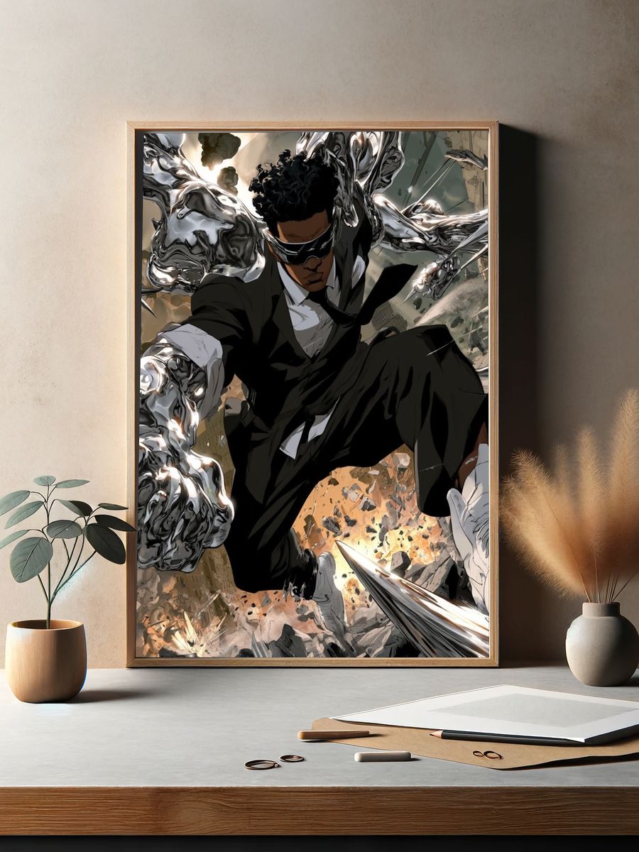 Action Hero Digital Art Poster. — room view 2