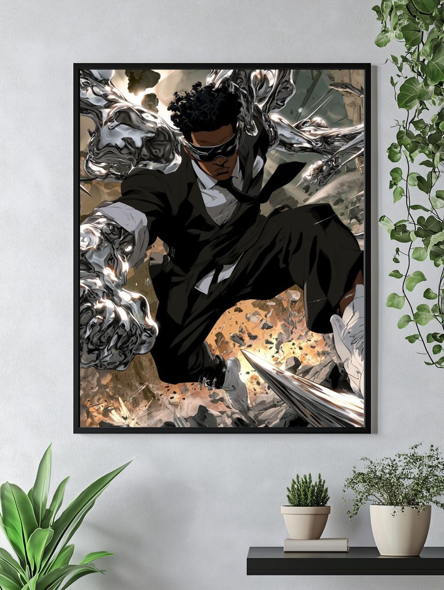 Action Hero Digital Art Poster. — room view 4