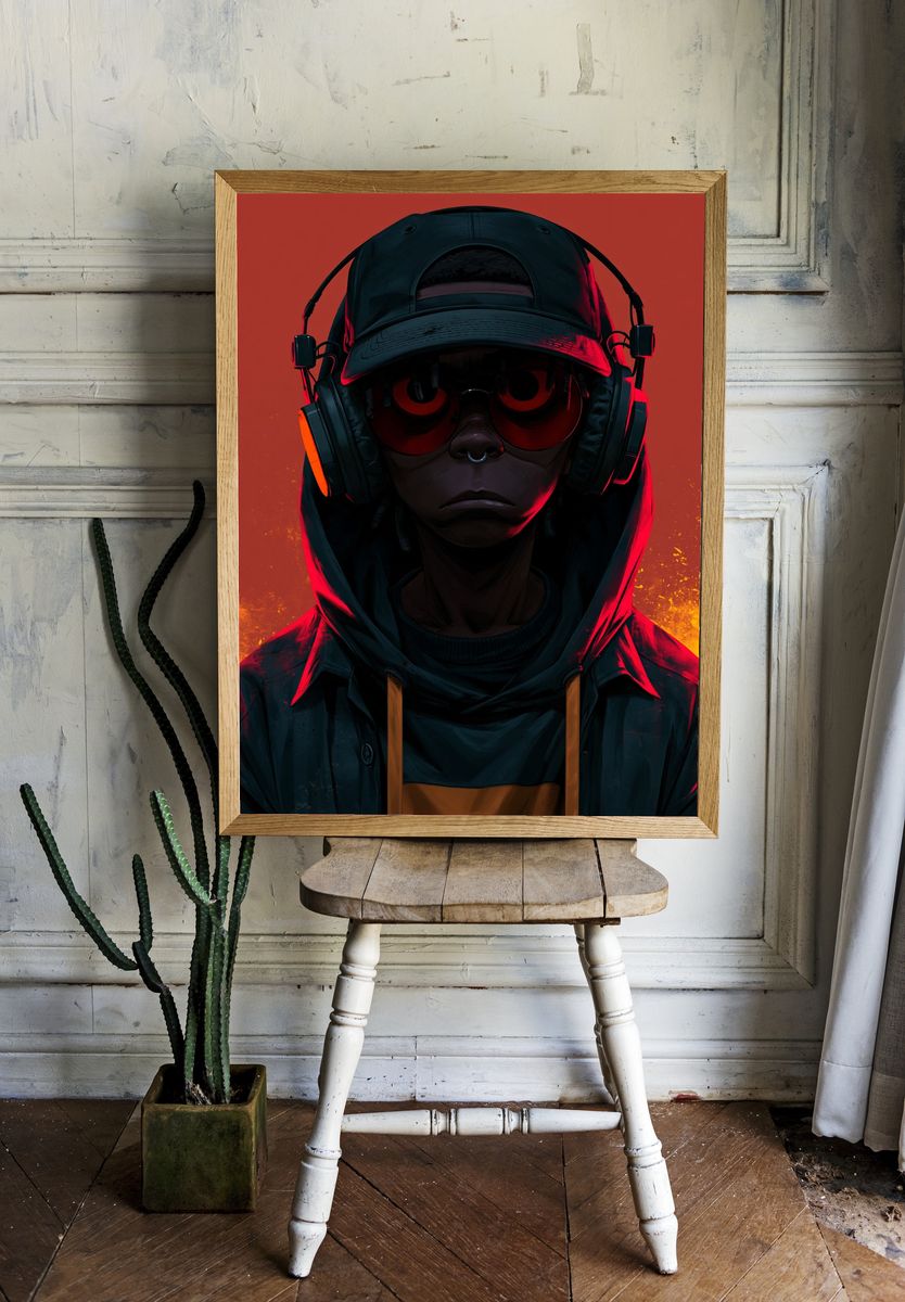 Neon Streetwear Portrait Poster. room preview