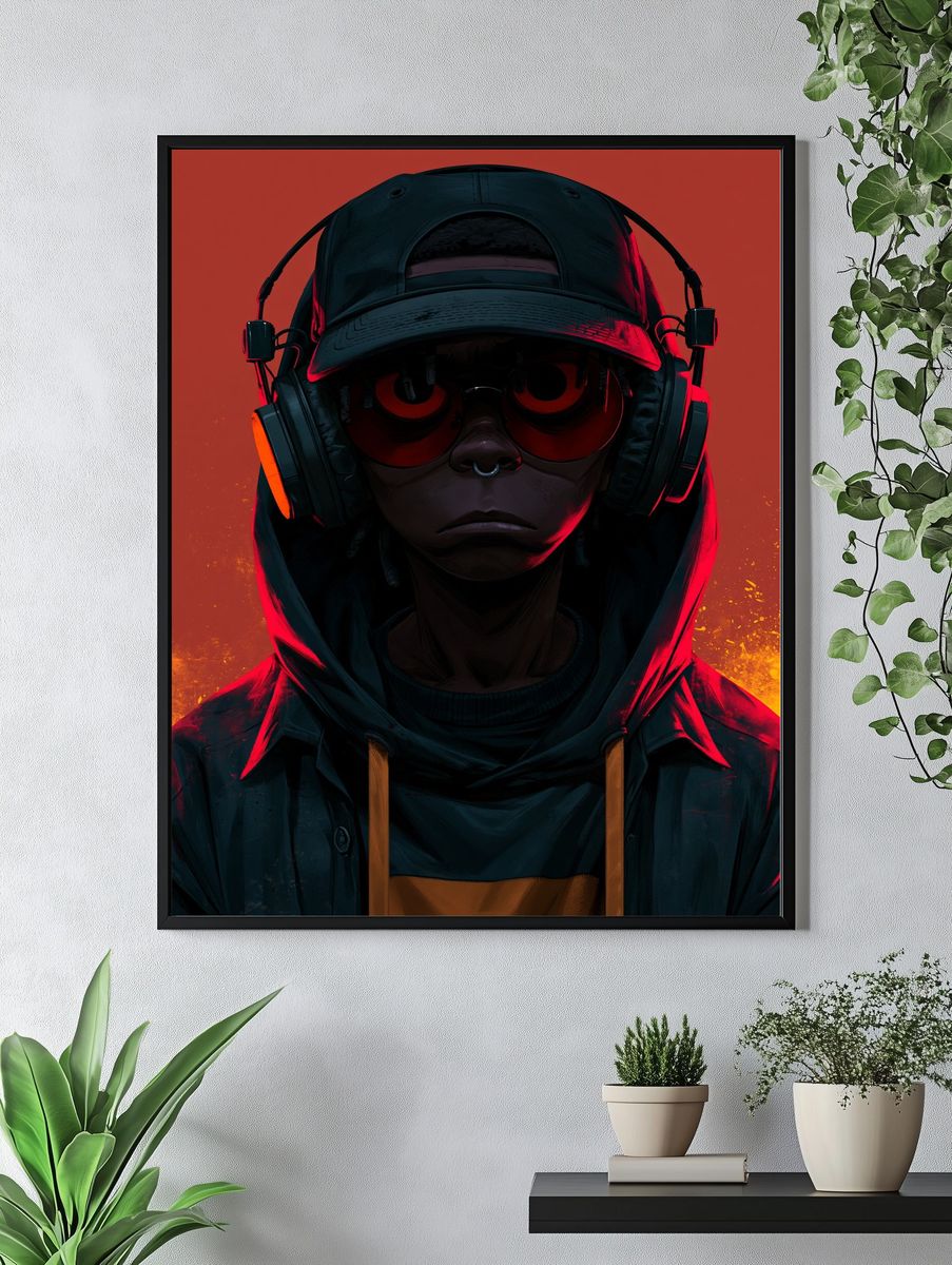 Neon Streetwear Portrait Poster. — room view 4