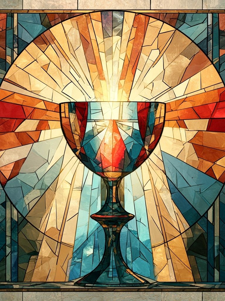 Stained Glass Chalice Illustration Poster. poster detail