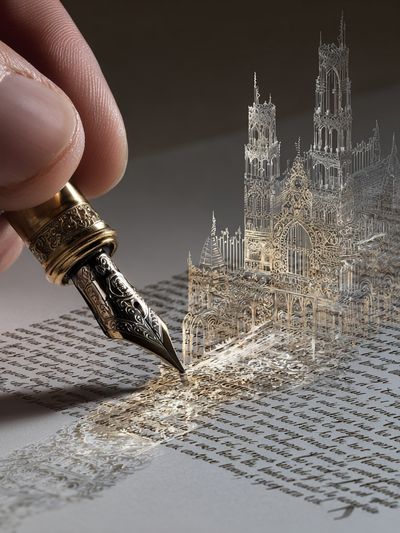 Cathedral Pen Illustration Poster. poster