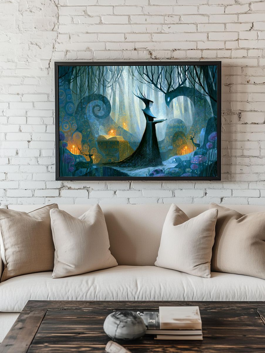 Enchanted Forest Reader Print. room preview