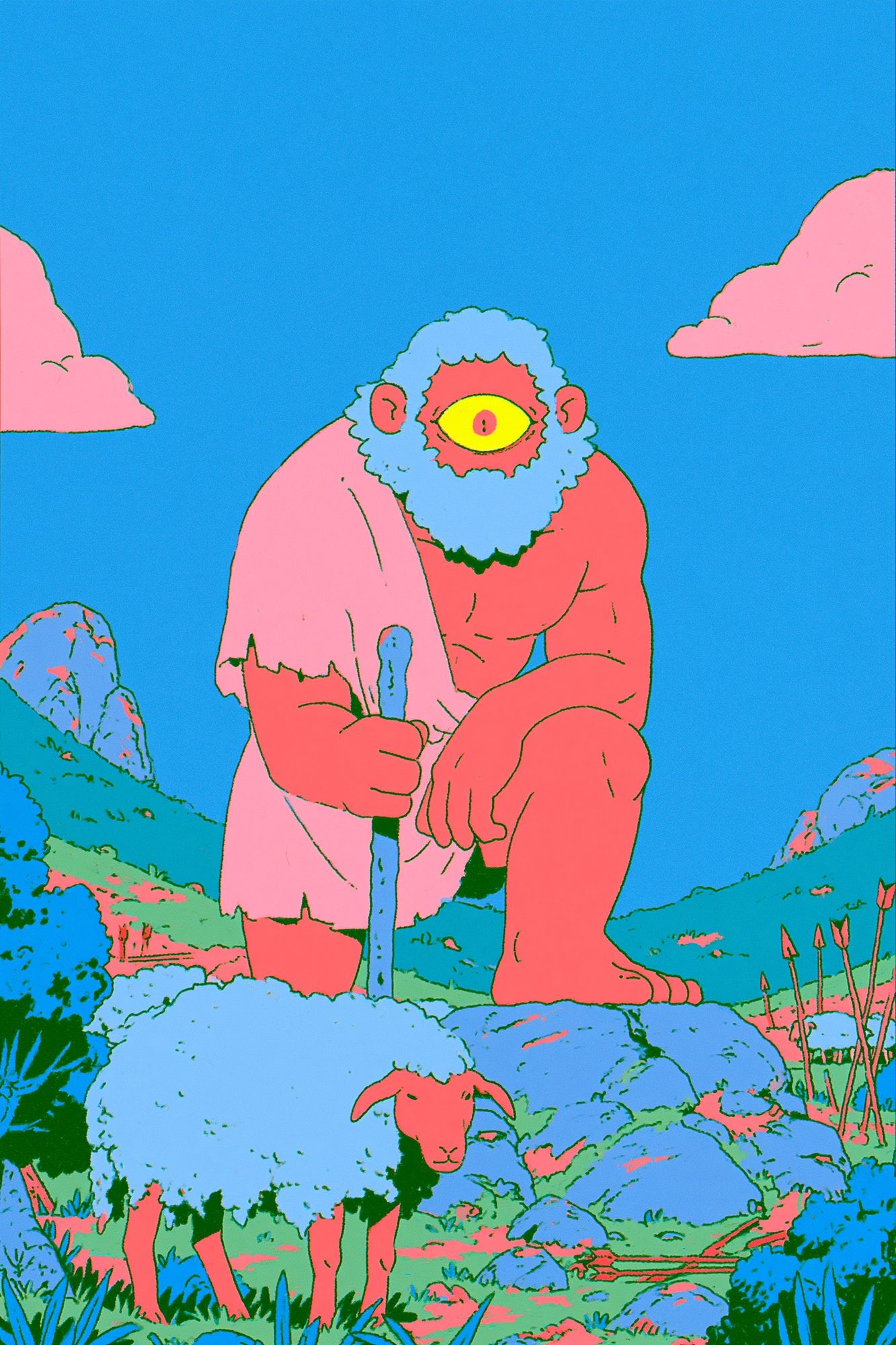 Cyclops Shepherd Illustration Poster. poster detail