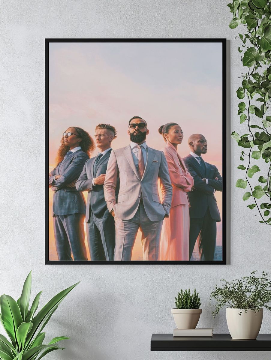Power Team Skyline Illustration Poster. — room view 4