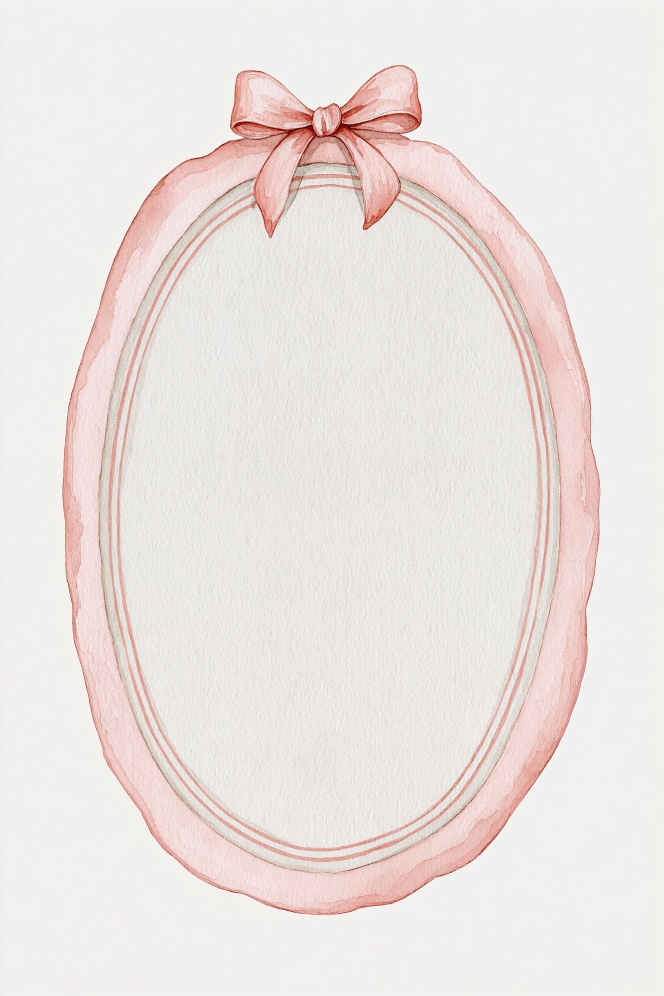 Pink Ribbon Oval Frame Print. poster detail
