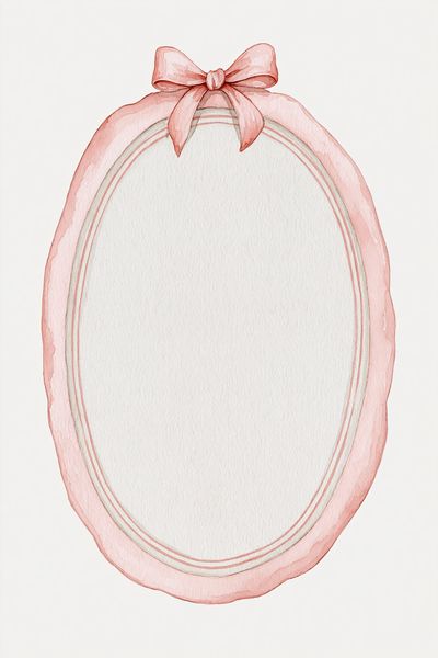 Pink Ribbon Oval Frame Print. poster print