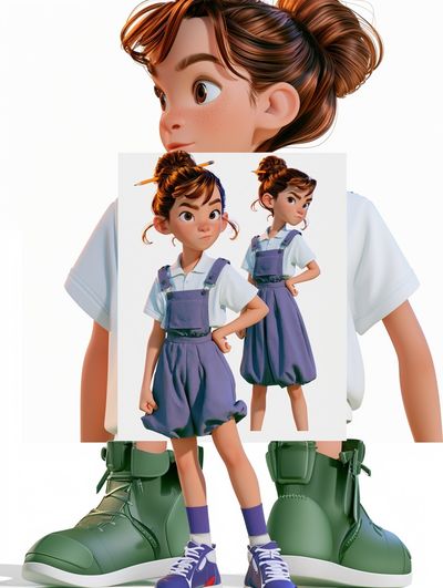 Stylized Girl Character Illustration Poster. poster