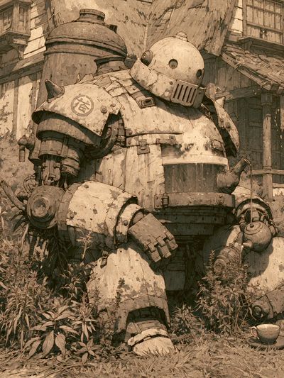 Rusty Giant Robot — Illustration Print. poster