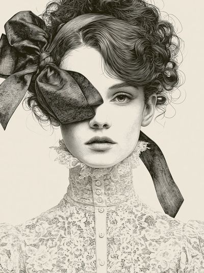 Victorian Portrait Illustration Print.