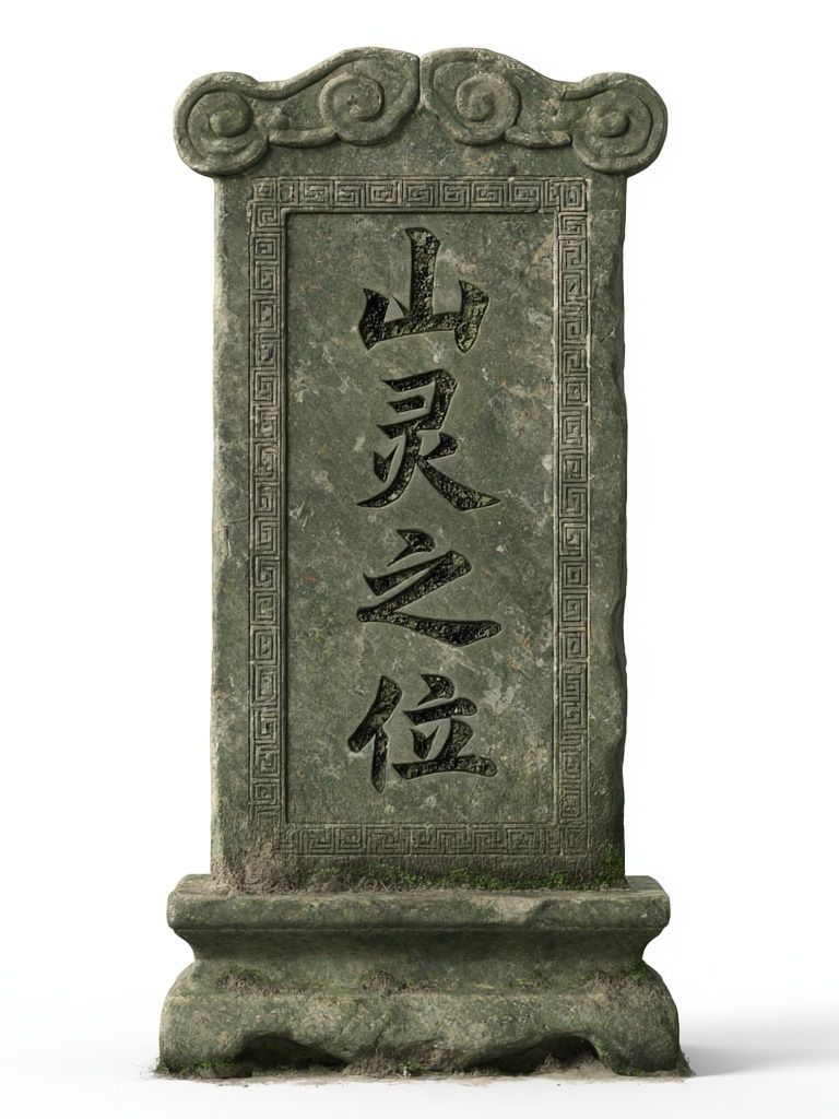 Ancient Stone Stele Illustration Print. poster detail