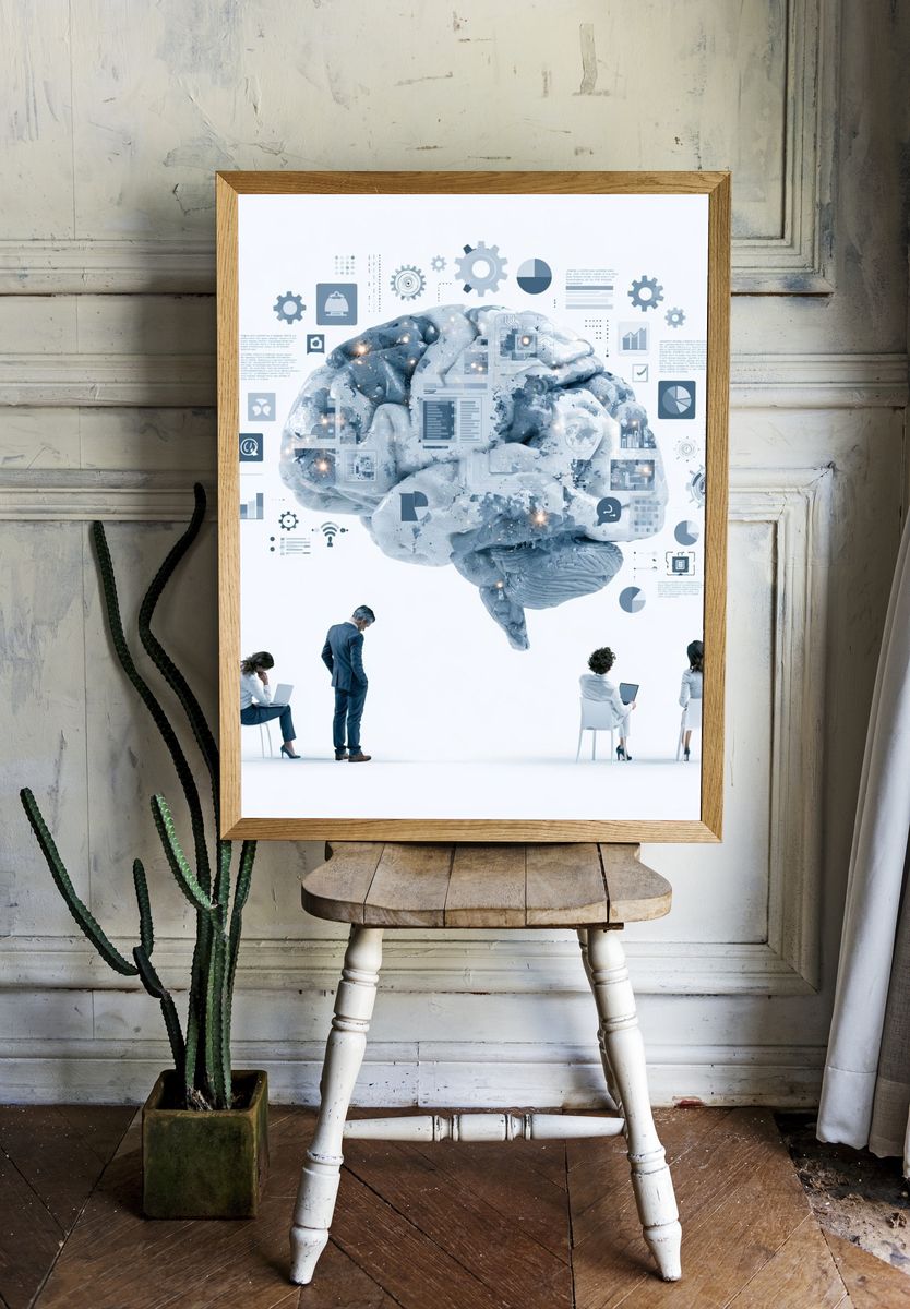 AI Brain Concept Photography Print. — room view 1