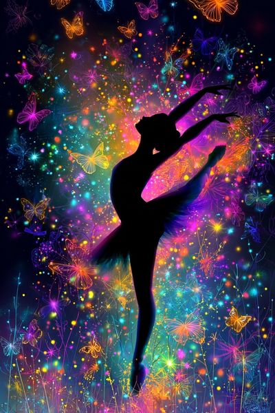 Neon Ballet Butterfly Print.