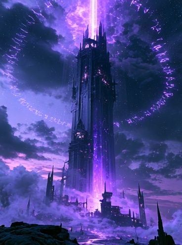 Purple Fantasy Tower Poster. poster detail