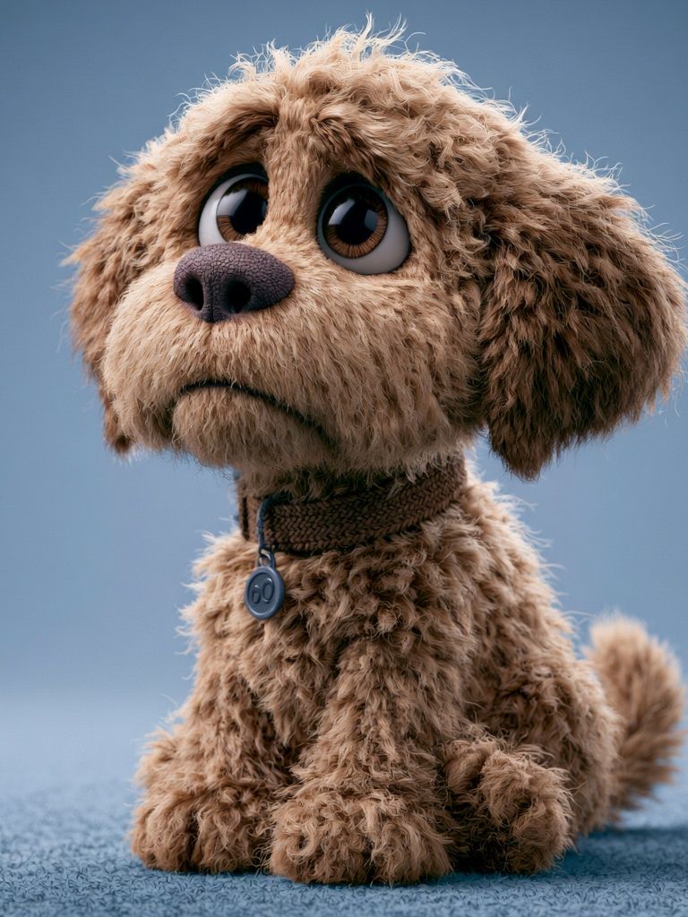 Sad Puppy Portrait Poster. poster detail
