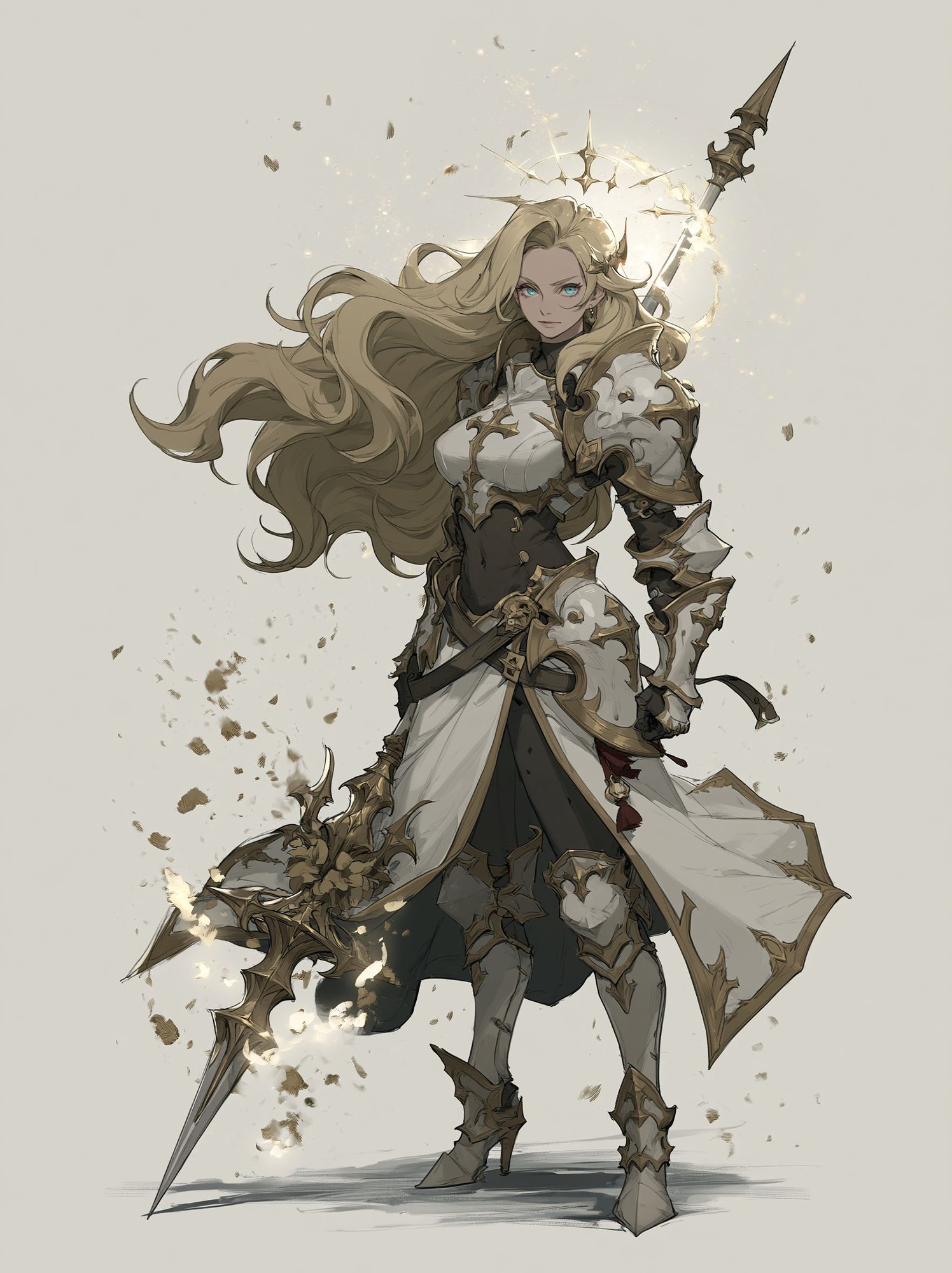 Armored Fantasy Warrior Illustration Poster. poster detail