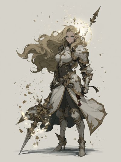 Armored Fantasy Warrior Illustration Poster.