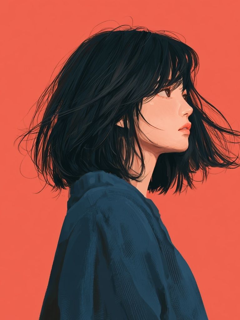 Profile Portrait Digital Art Poster. poster — illustration art