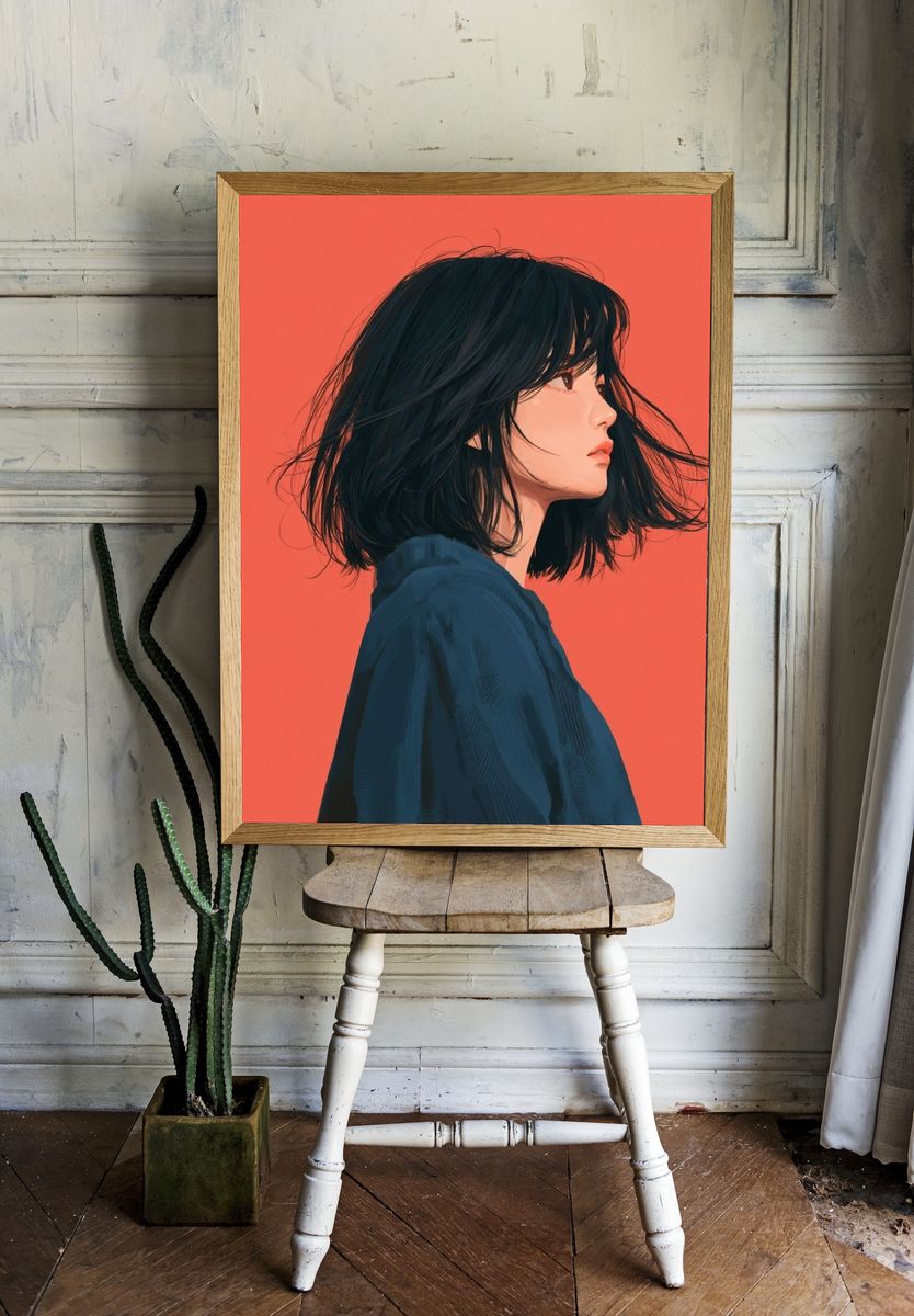 Profile Portrait Digital Art Poster. room preview