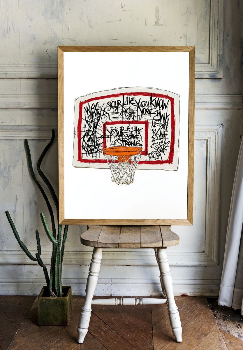 Graffiti Basketball Hoop Illustration Poster. room preview