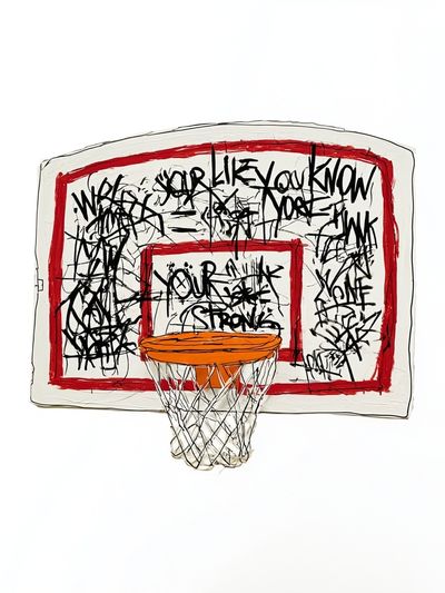 Graffiti Basketball Hoop Illustration Poster. poster print