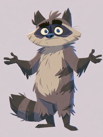 Curious Raccoon Illustration Poster. poster