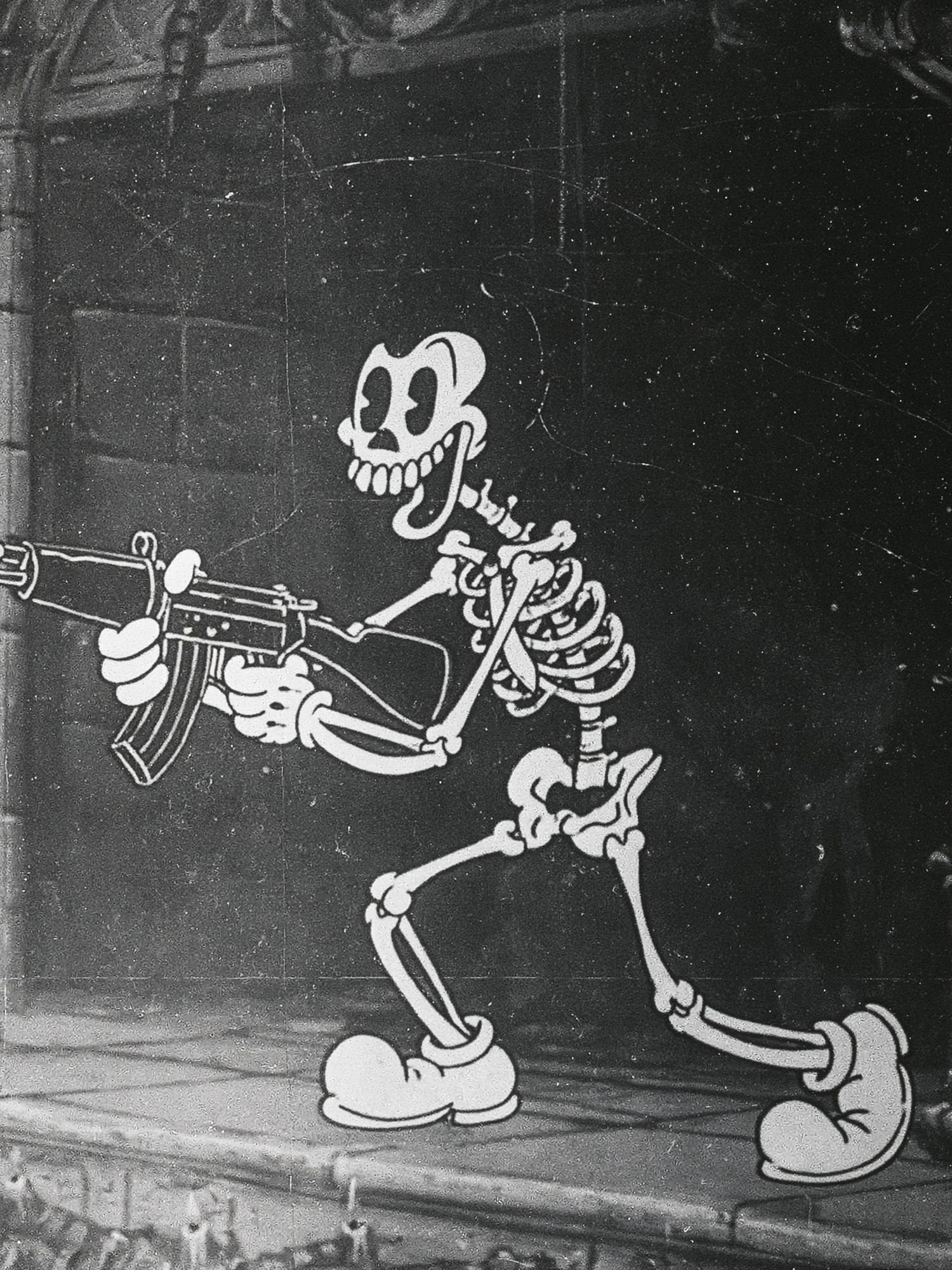 Skeleton Gunman Street-Art Poster. poster — illustration art