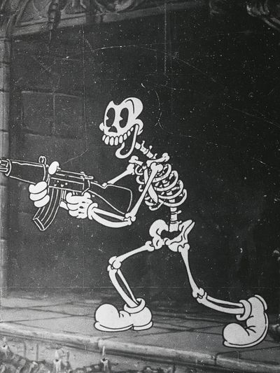 Skeleton Gunman Street-Art Poster. poster print