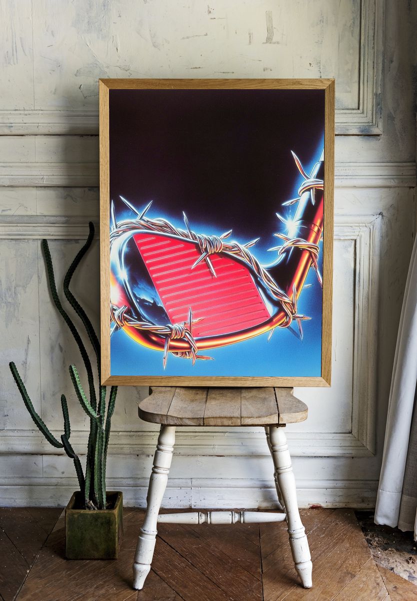 Barbed Wire Golf Club Illustration Poster. room preview