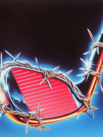Barbed Wire Golf Club Illustration Poster. poster print