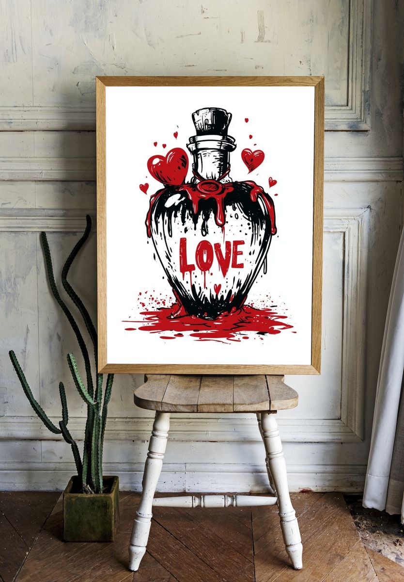 Love Potion Typography Poster. — room view 1