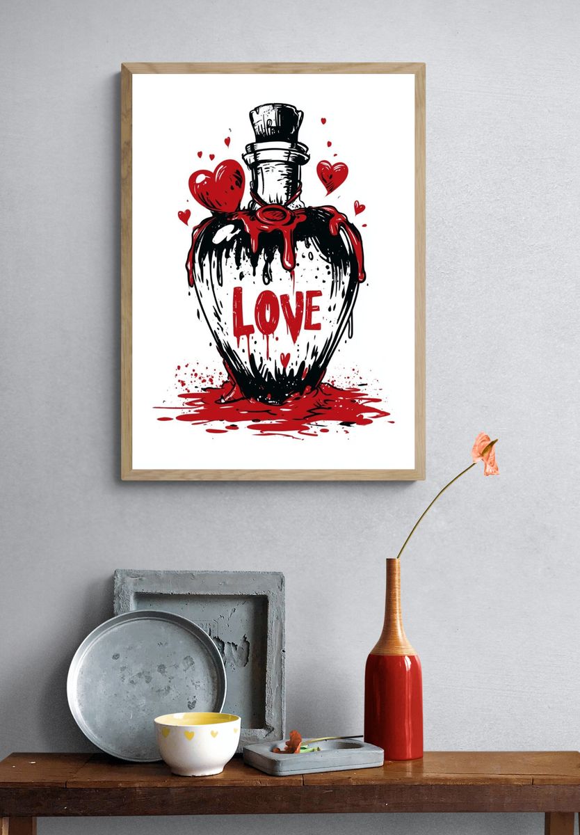 Love Potion Typography Poster. — room view 3