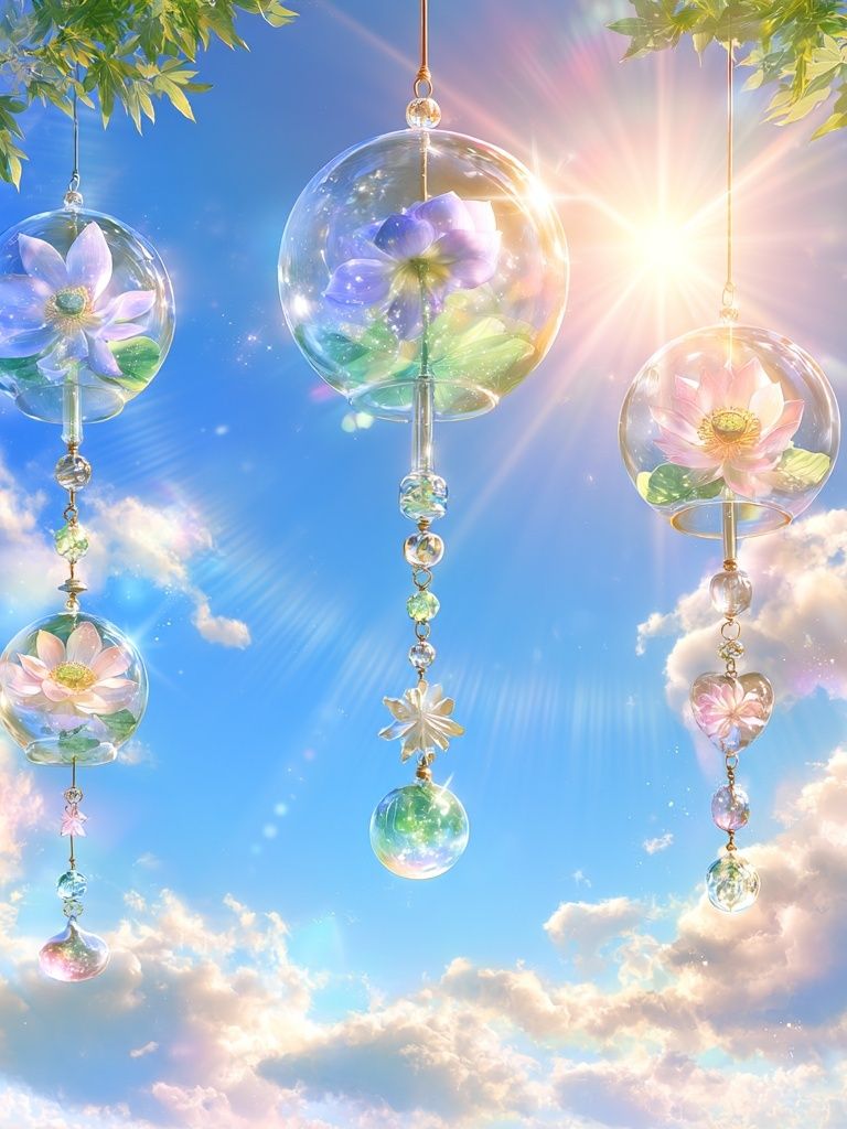 Celestial Lotus Wind Chime Poster. poster detail
