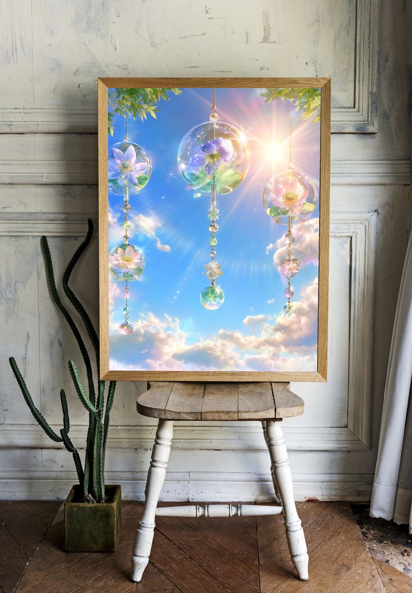 Celestial Lotus Wind Chime Poster. — room view 1
