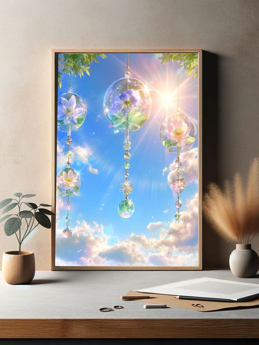 Celestial Lotus Wind Chime Poster. — room view 2