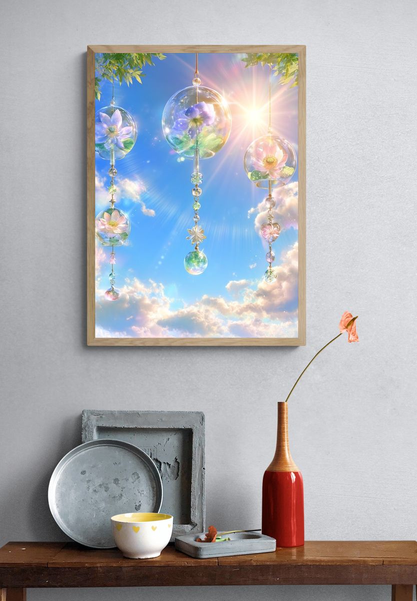 Celestial Lotus Wind Chime Poster. — room view 3