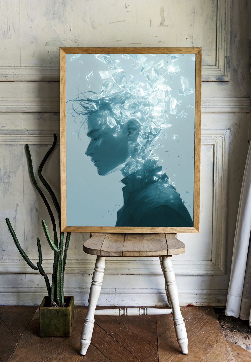 Shattered Mind Surrealism Poster room preview