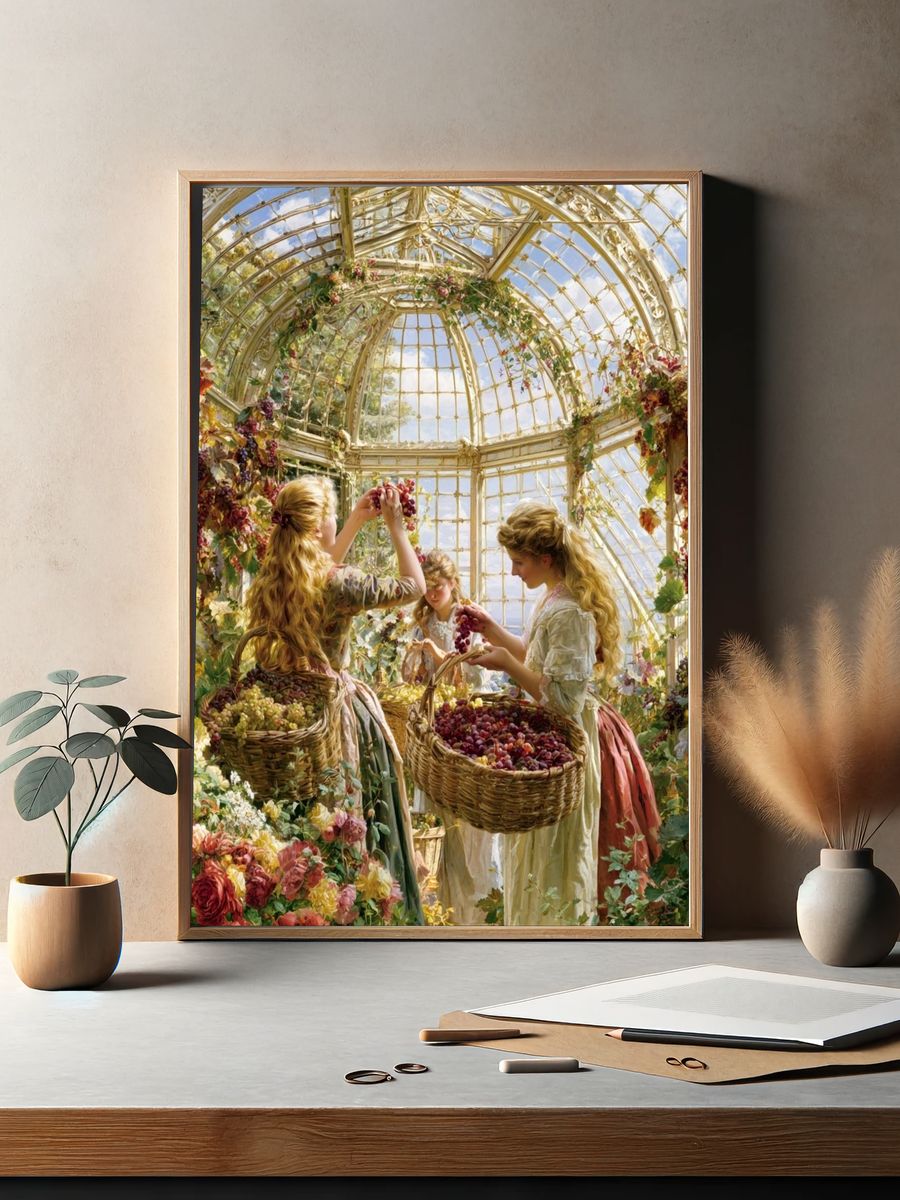 Grapevine Conservatory Illustration Poster. — room view 2