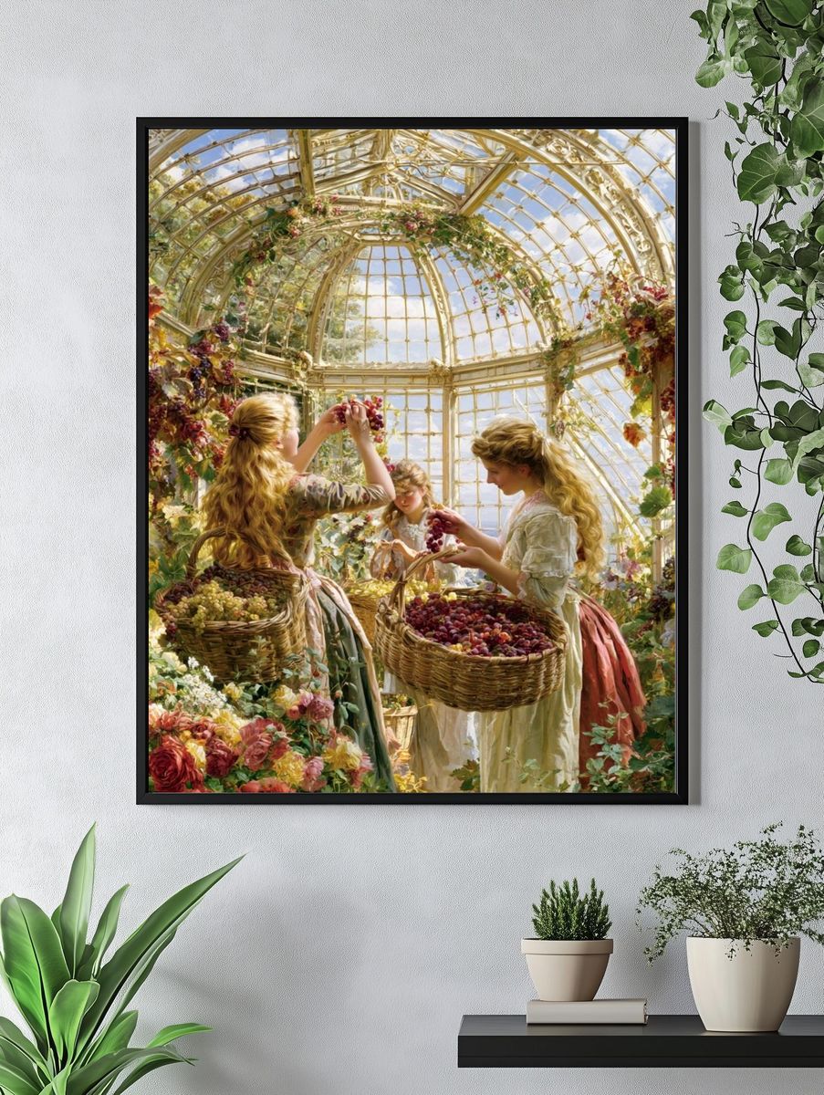 Grapevine Conservatory Illustration Poster. — room view 4