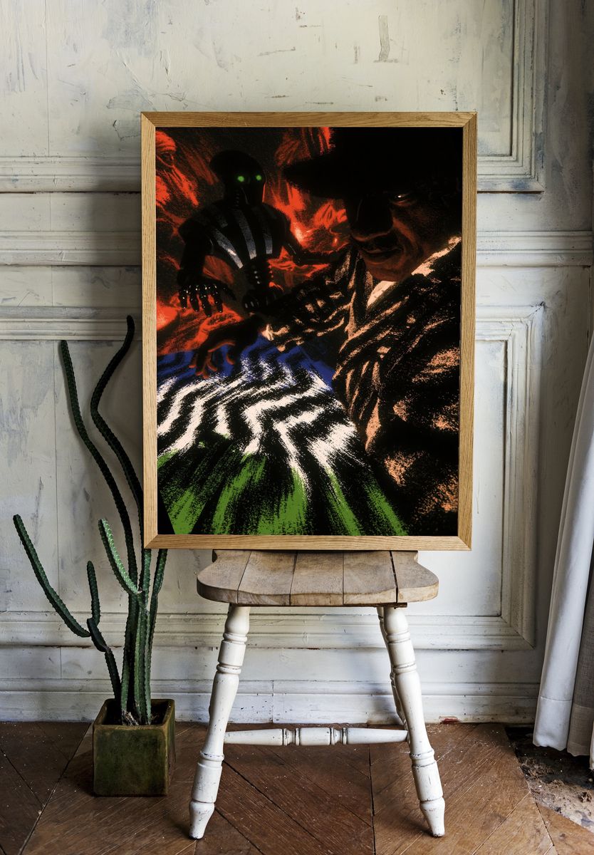 Girl on Bicycle Spring Illustration Poster. room preview