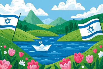 Israeli Landscape Illustration Poster.