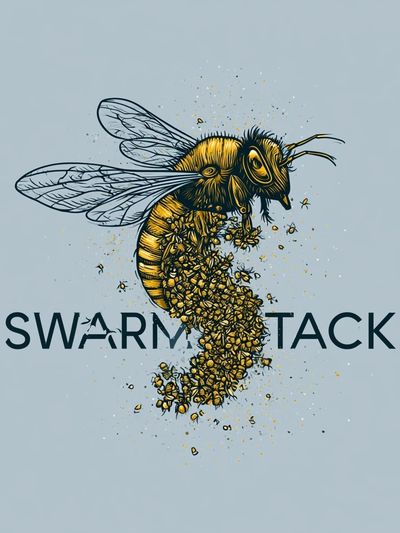 Swarm Attack Bee Illustration Poster. poster print