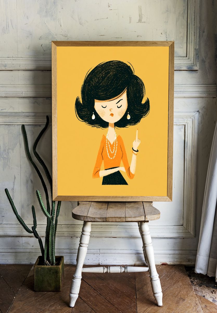 Stylish Woman Illustration Poster. room preview