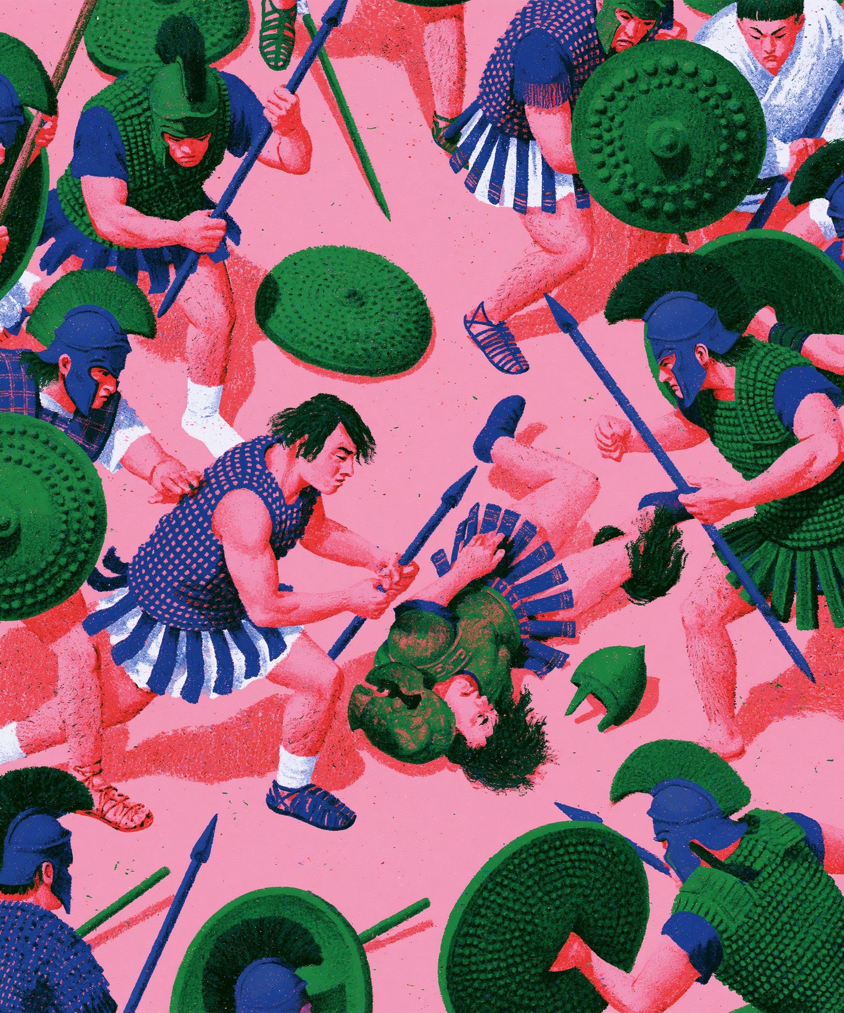 Spartan Battle Illustration Poster. poster detail