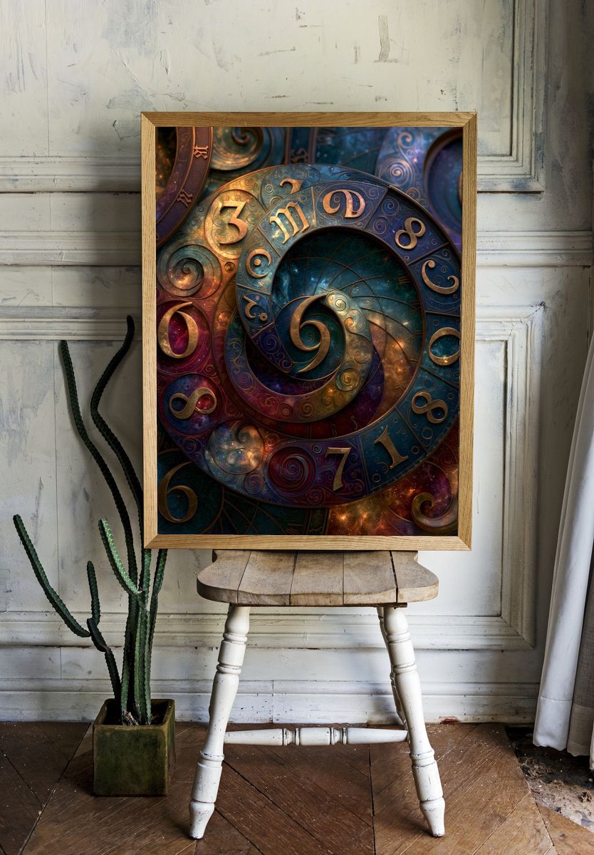 Cosmic Zodiac Spiral Poster. — room view 1
