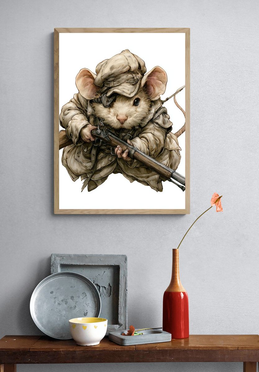 Mouse Hunter Illustration Poster. — room view 3