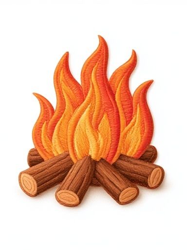 Campfire Illustration Poster. poster — illustration art