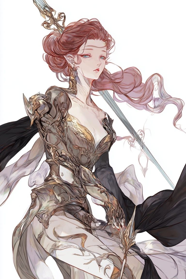 Fantasy Warrior Portrait Print. poster — illustration art