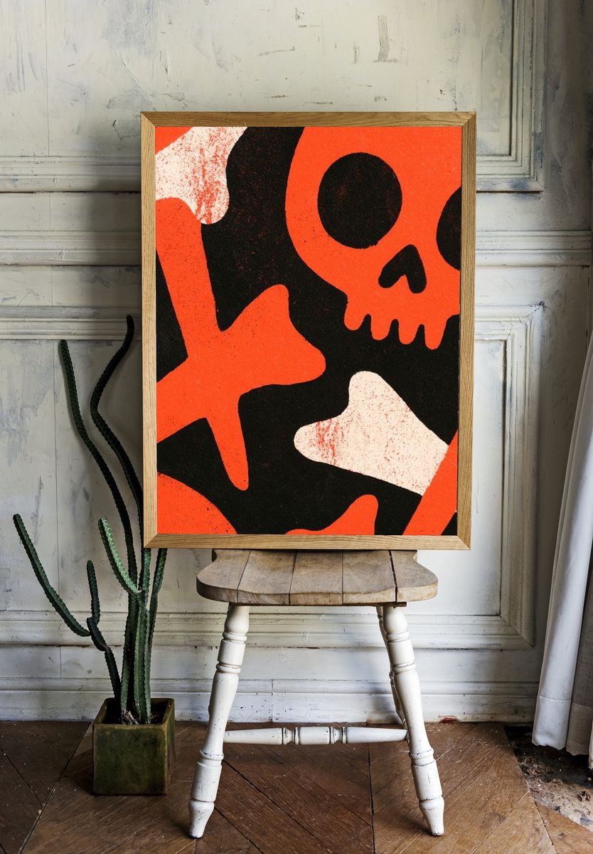 Skull Graffiti Abstract Poster. room preview